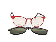 Load image into Gallery viewer, La Vista Eye Wear Clip on-Round-Red-Mod : Tj - 8210 - Color : 01