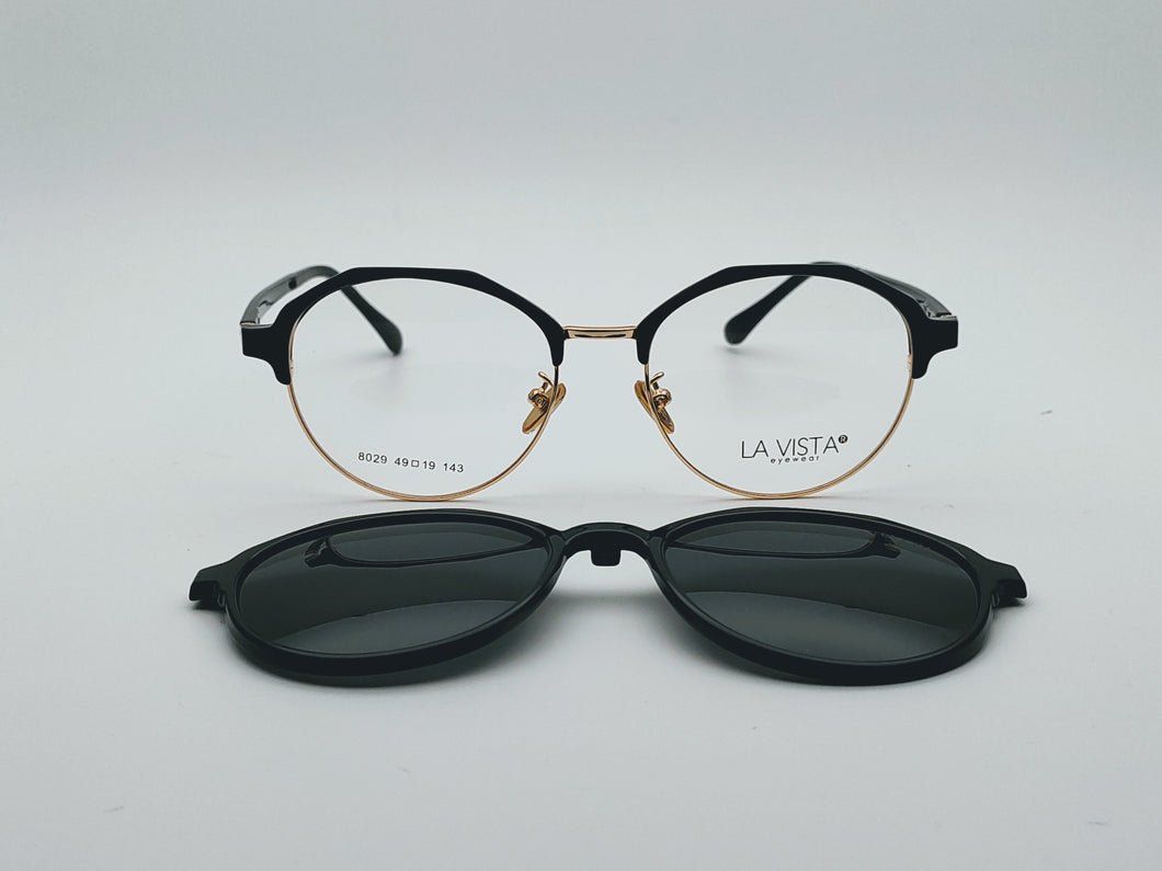 La Vista Eye Wear-Clip on-Round-Mod: 8029