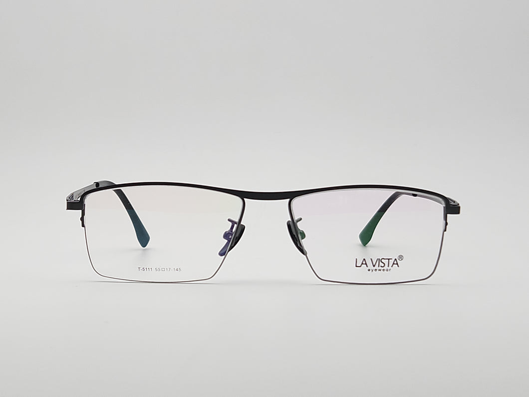 La Vista Eye Wear-Metal Titanium- Rectangle-Gun-Mod: T-5111-Color:C 3