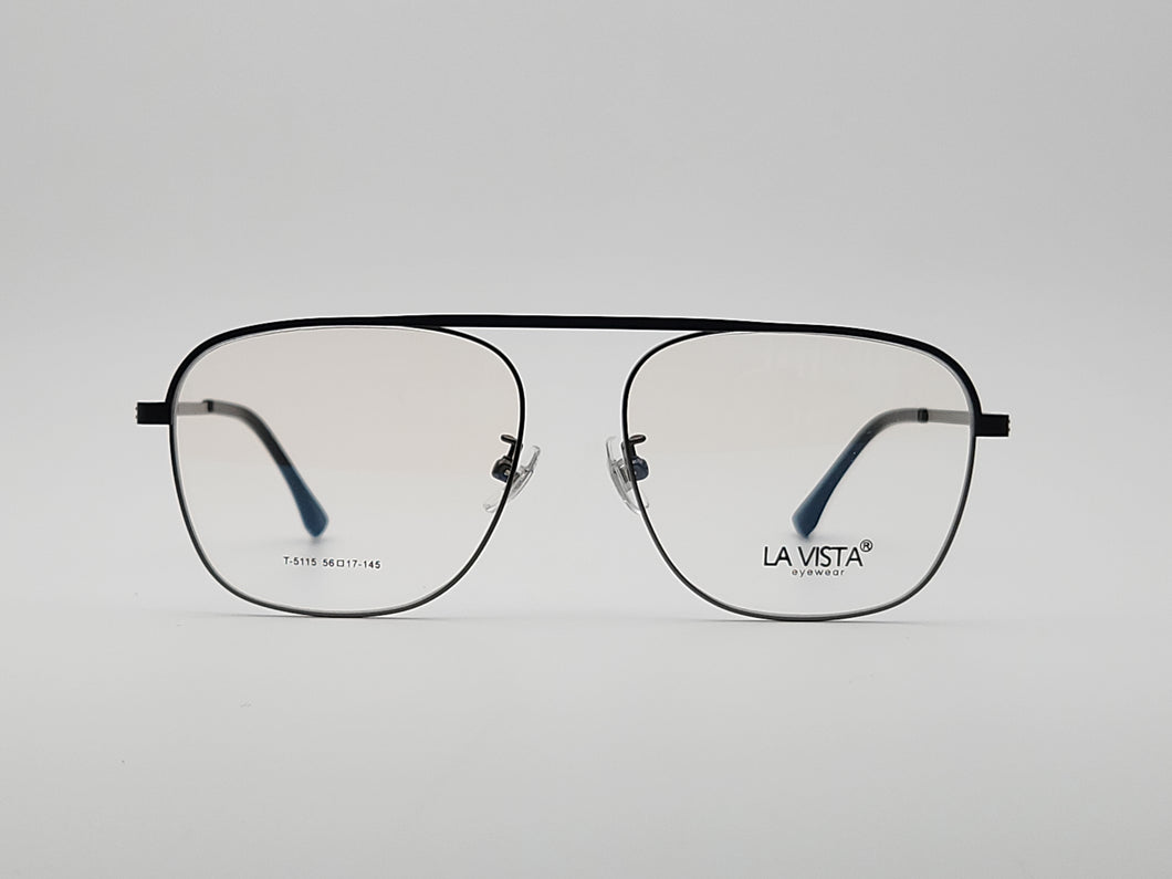 La Vista Eye Wear-Metal Titanium- Rectangle-Gun*Black-Mod: T-5115-Color:C 3