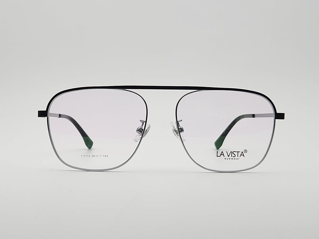 La Vista Eye Wear-Metal Titanium- Rectangle-Gold*Black-Mod: T-5115-Color:C 3