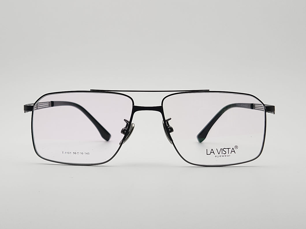 La Vista Eye Wear-Metal Titanium- Rectangle-Gun-Mod: T-1101-Color:C 3
