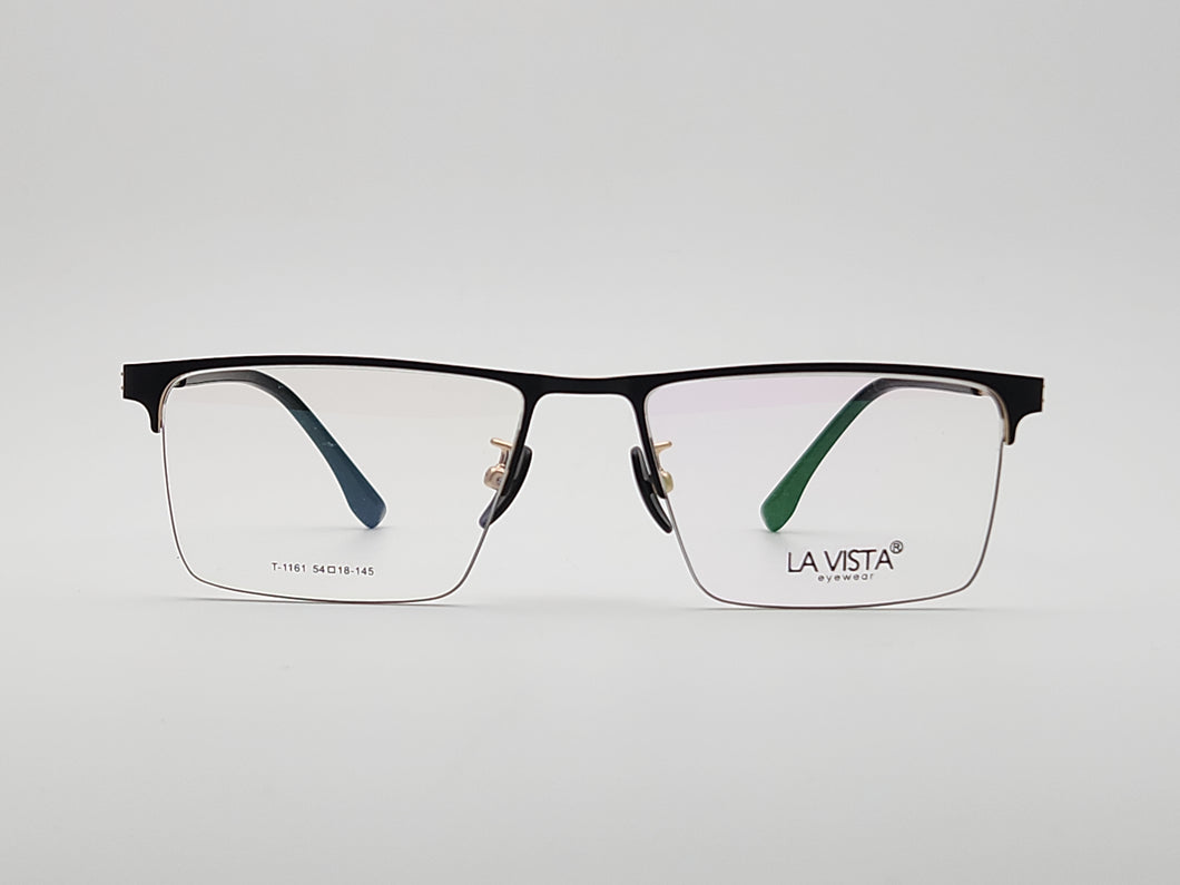 La Vista Eye Wear-Metal Titanium- Rectangle-Gold*Black-Mod: T-1161-Color:C 1