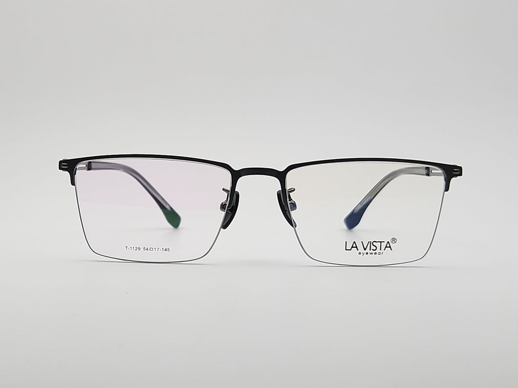 La Vista Eye Wear-Metal Titanium- Rectangle-Silver*Black-Mod: T-1129-Color:C 2