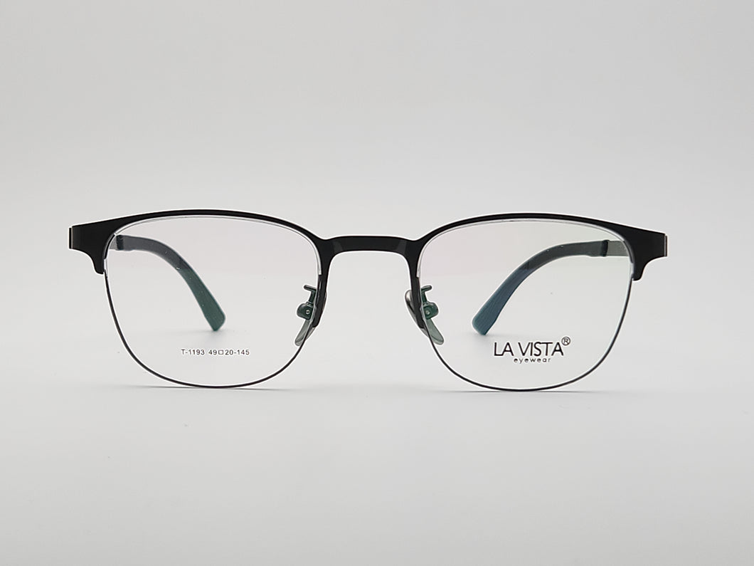 La Vista Eye Wear-Metal Titanium- Round Square-Silver*Black-Mod: T-1193-Color:C 2