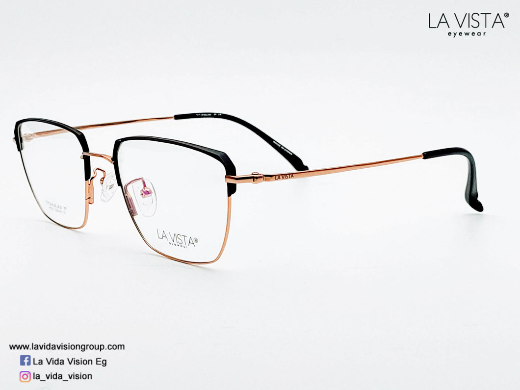 La  Vista Eye Wear-Titanium-Square-Gold-Mod :  6727- Color : 01