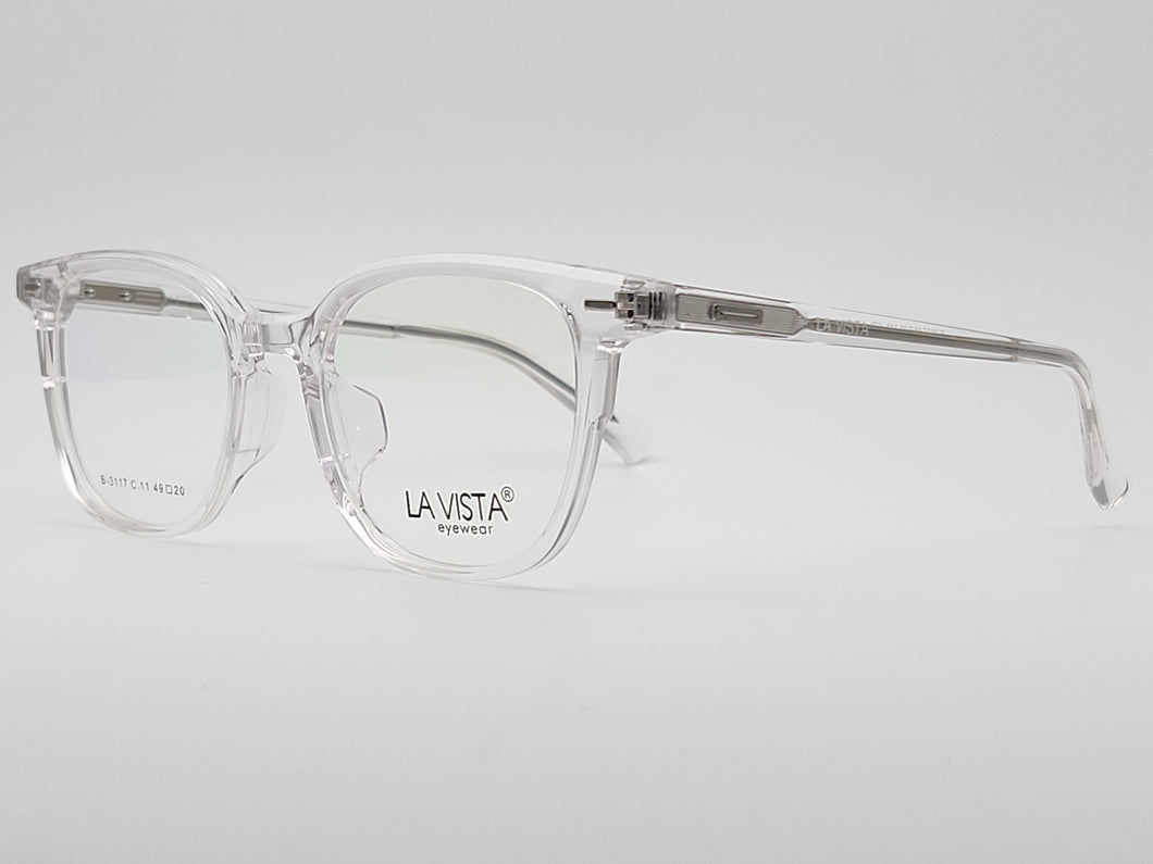 La Vista Eye Wear (Acetic Acid Plate) Mod. B - 3117 Col 11 (Transparent) Size 49-20-145