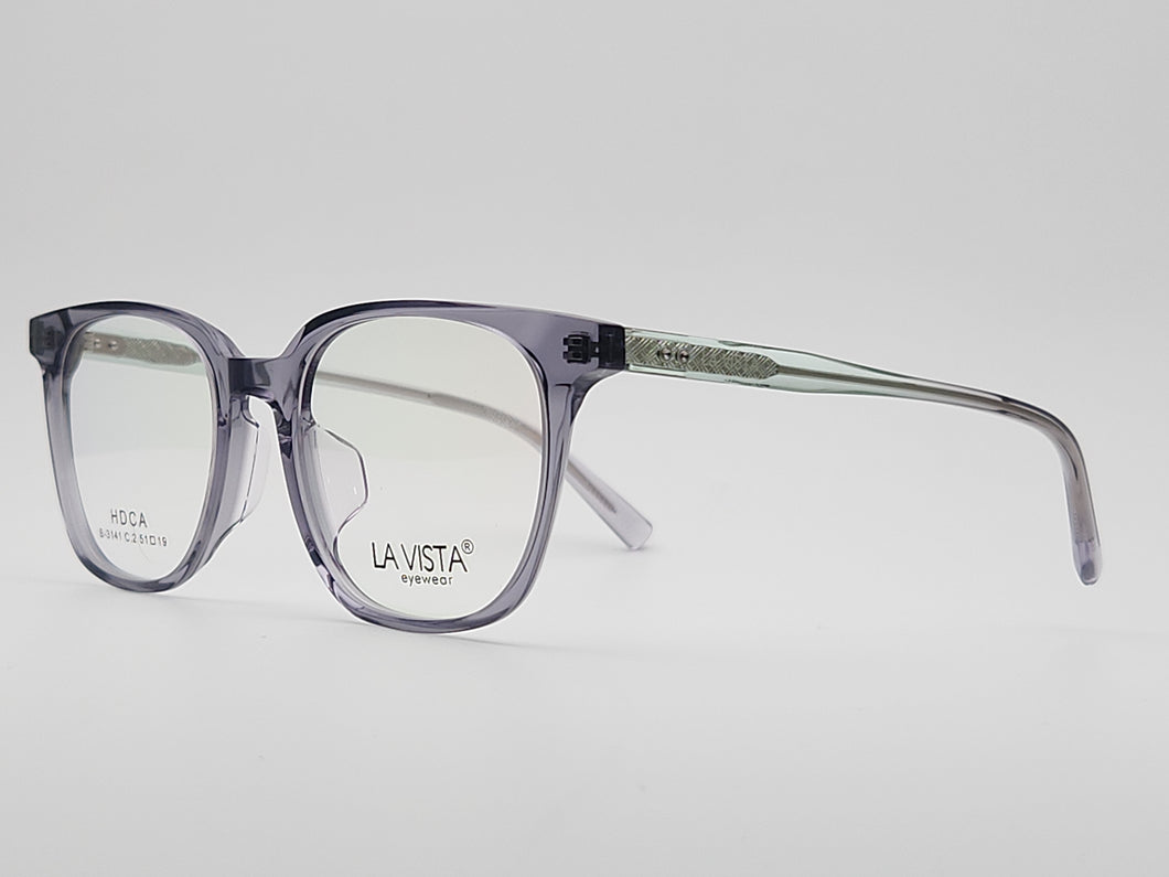 La Vista Eye Wear (Acetic Acid Plate) Mod. B - 3141 Col 2 (Transparent Grey) Size 51-19-145
