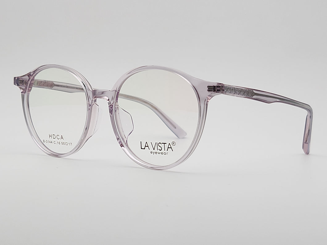 La Vista Eye Wear (Acetic Acid Plate) Mod. B - 3144 Col 16 (Transparent Pink) Size 50-17-145