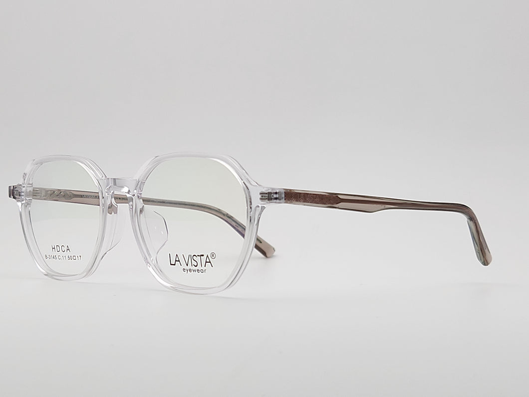 La Vista Eye Wear (Acetic Acid Plate) Mod. B - 3145 Col 11 (Transparent) Size 50-17-145