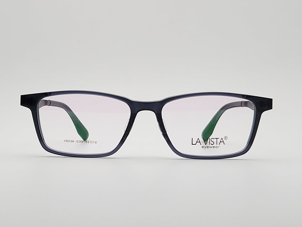 La Vista Eye Wear (Acetic Acid Plate) Mod. V8234 Col 33 (Transparent Blue) Size 53-16-145