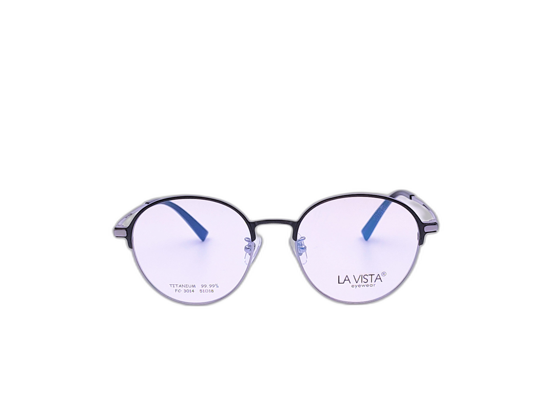 La Vista Eye Wear - Round - Matte Gray * Silver - Mod : FC-3014 - Col : C2-2