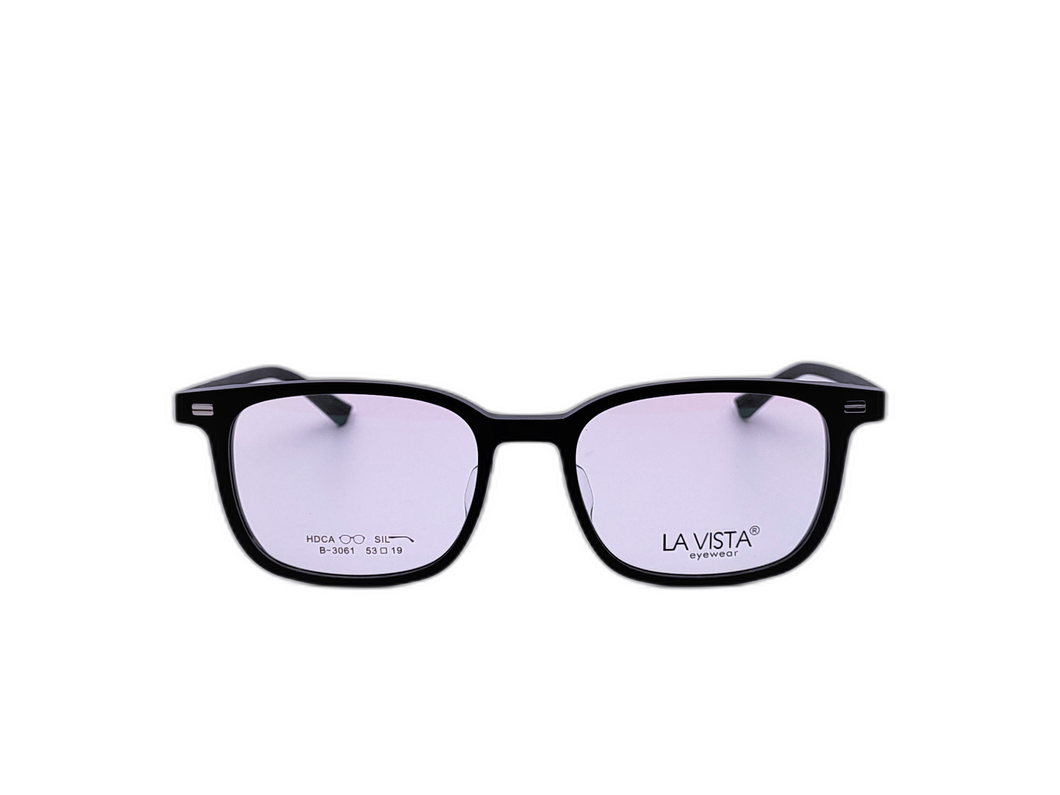 La Vista Eye Wear - Square  - Black * Gray - Mod : B-3061 - Col : C2