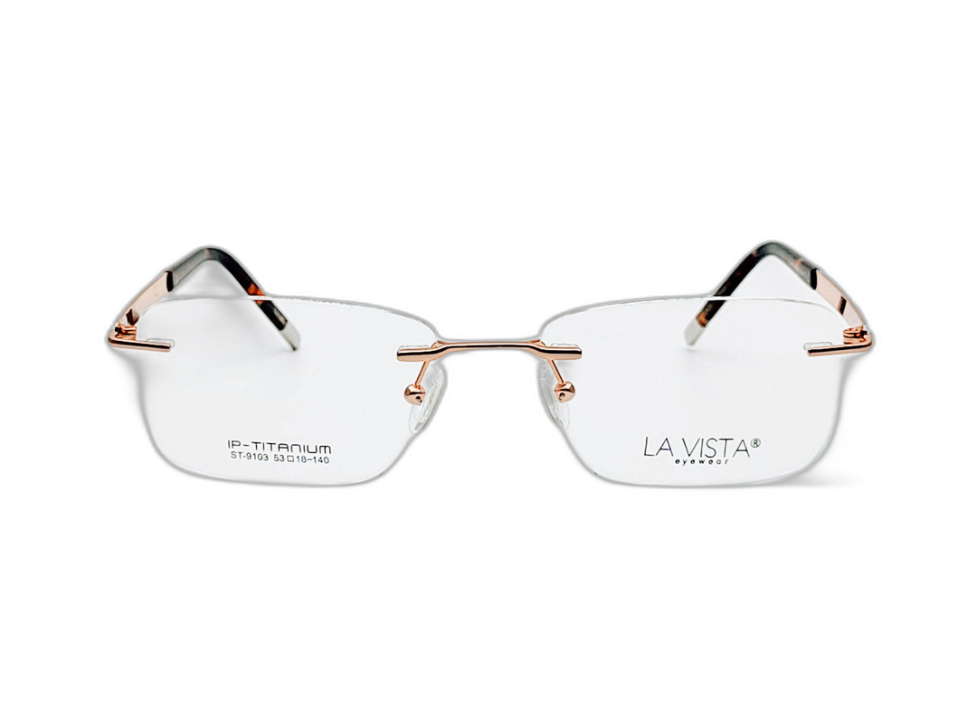 La  Vista Eye Wear-Titanium-Square-Gold-St-9103