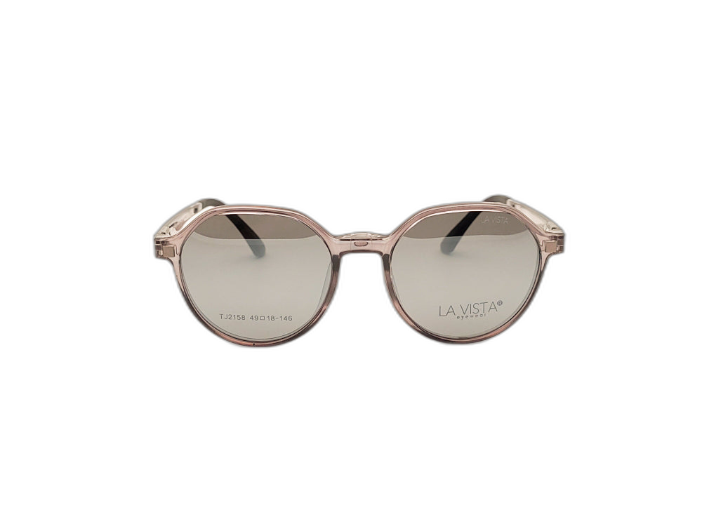 La Vista Eye Wear Clip on-Round-Light Gray-Mod : TJ 2158 - Color : 04