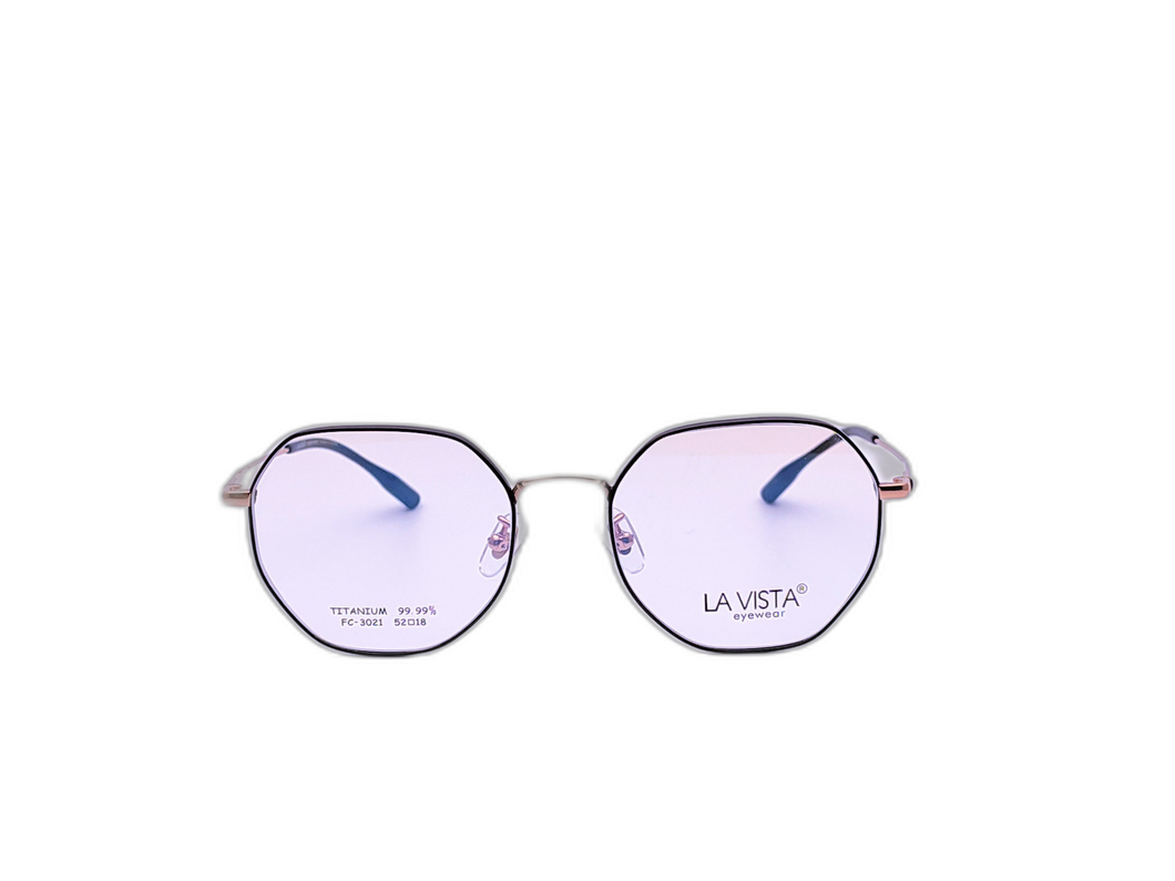 La Vista Eye Wear - Hexagonal - Black * Rose Gold - Mod : FC-3021 - Col : C3-1
