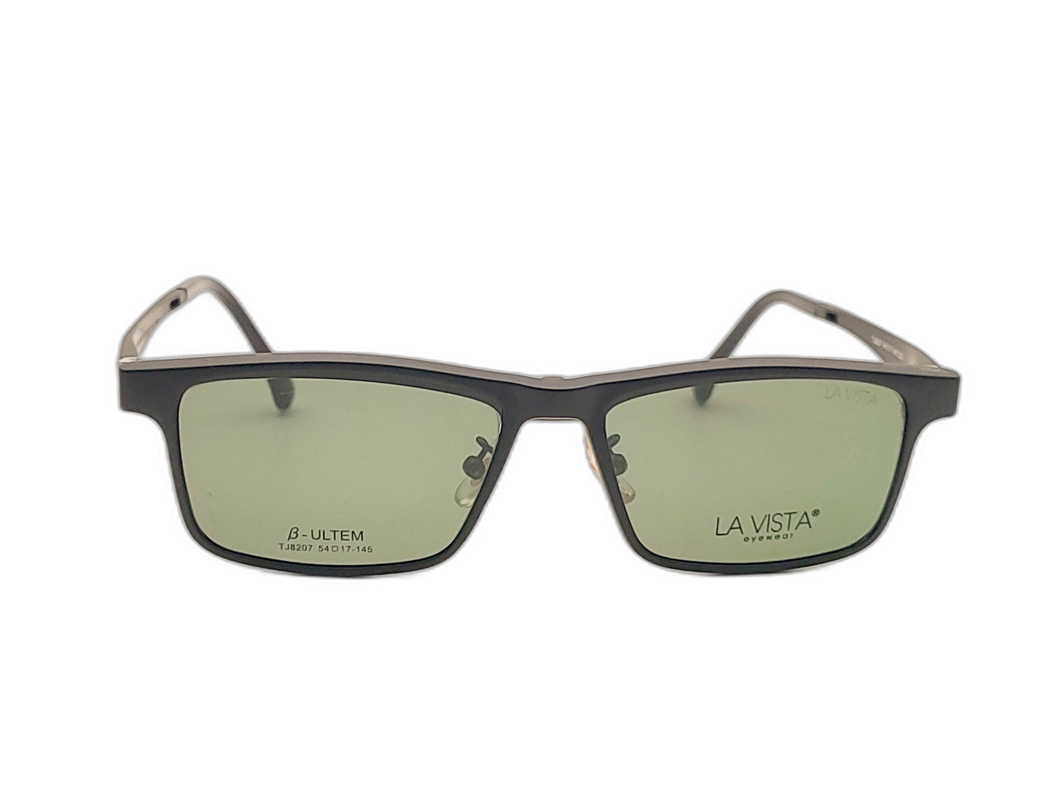 La Vista Eye Wear Clip on-Square-Black-Mod : Tj - 8207 - Color : 02