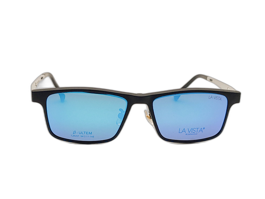 La Vista Eye Wear Clip on-Square-Black-Mod : Tj - 8207 - Color : 04