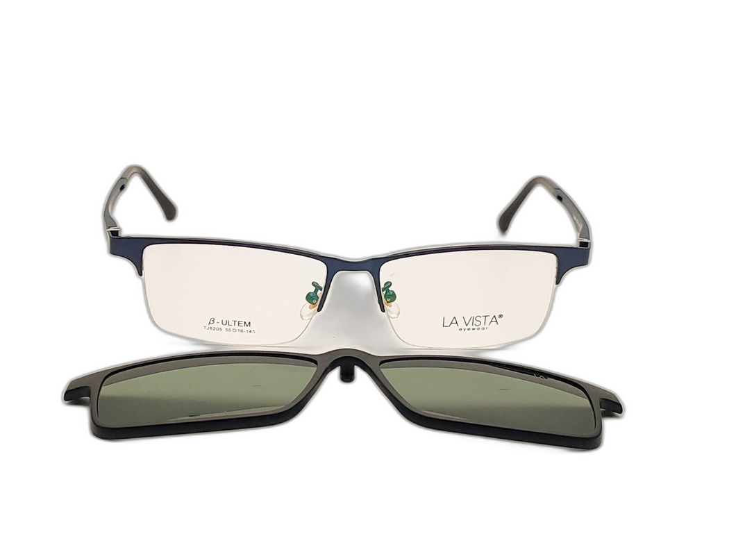La Vista Eye Wear Clip on-Square-Blue-Mod : Tj - 8205 - Color : 01