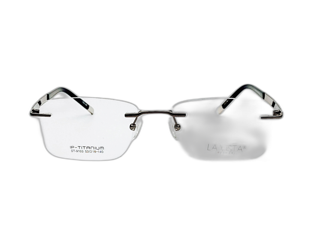 La  Vista Eye Wear-Titanium-Square-Black-St-9103