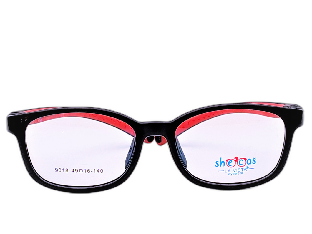 Shecas  - Rectangle - Black*Red  - 9018 - Color : 04
