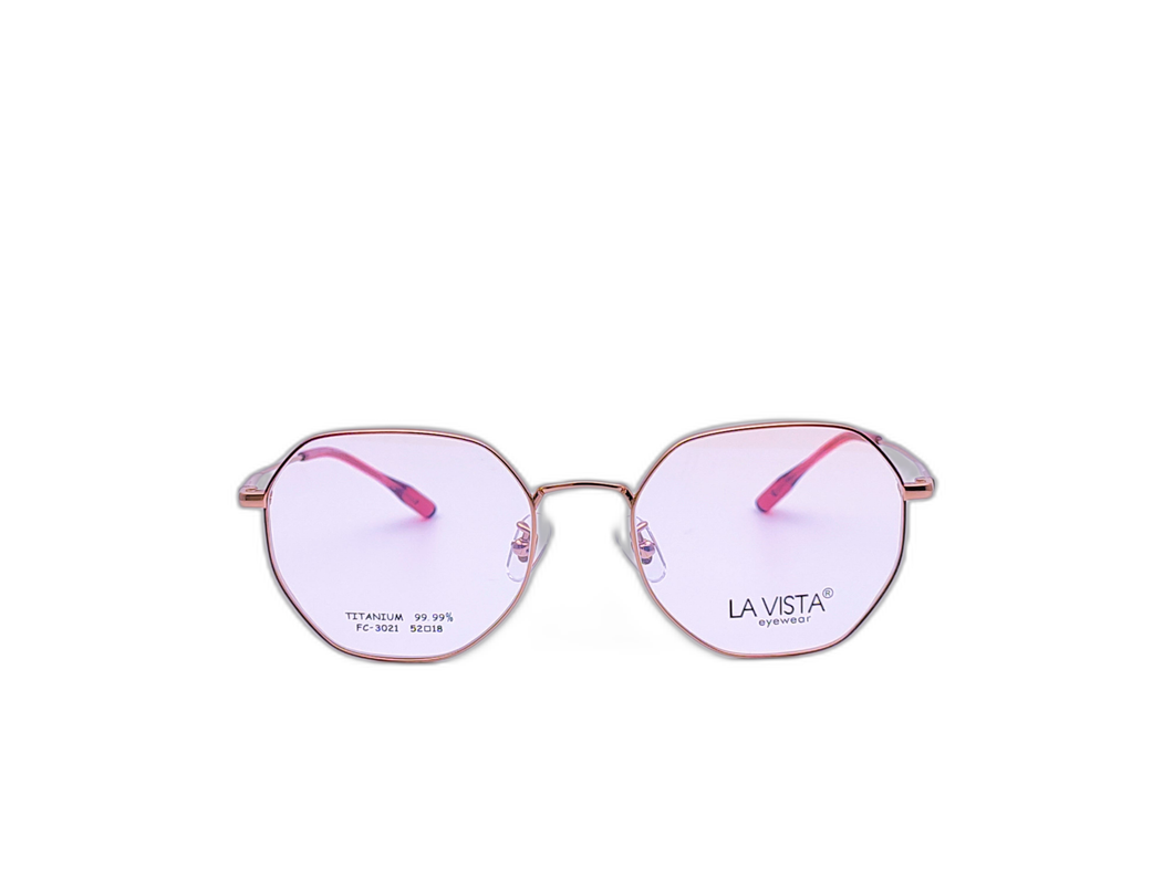 La Vista Eye Wear - Hexagonal - Red * Rose Gold - Mod : FC-3021 - Col : C5-1