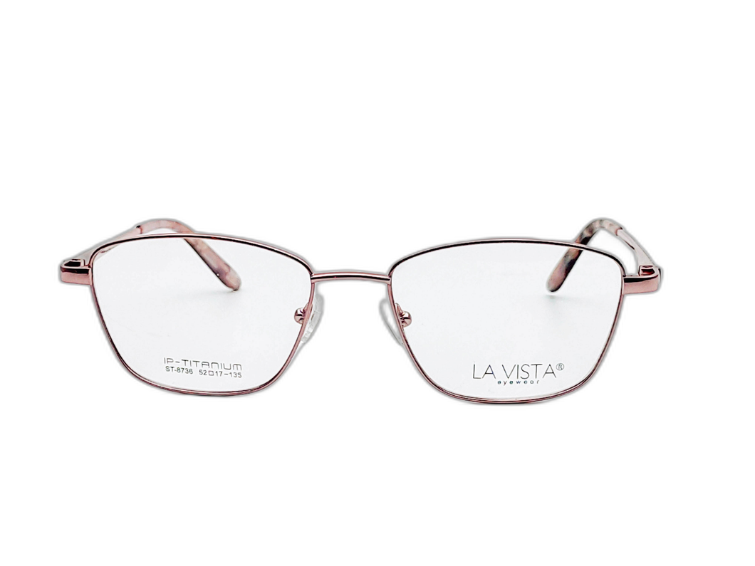 La  Vista Eye Wear-Titanium- Square-Pink-St-8736