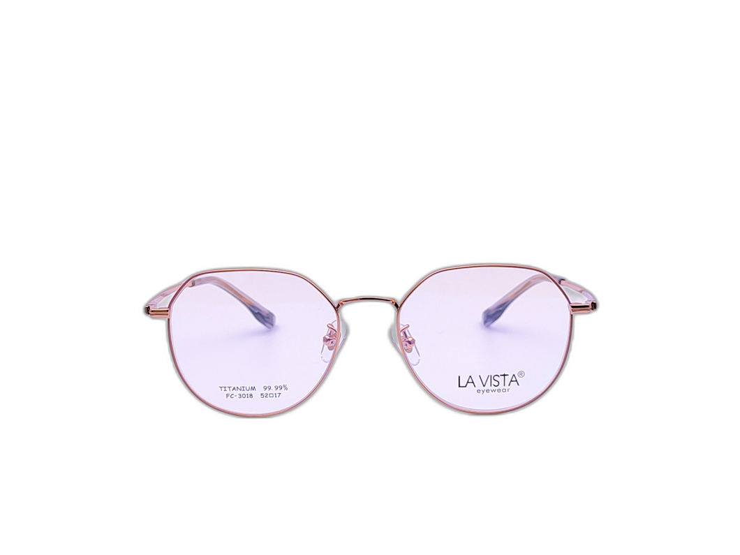 La Vista Eye Wear - Rounded Hexagonal  - Gradient Rose Gold - Mod : FC-3018 - Col : C6-1