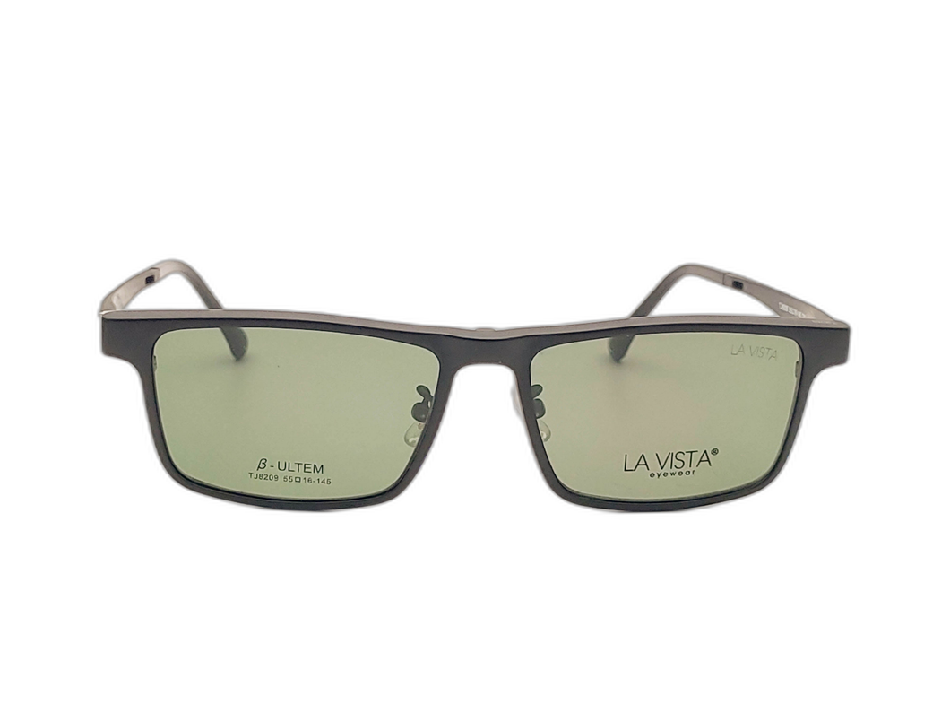 La Vista Eye Wear Clip on-Rectangle-Black-Tj - 8209