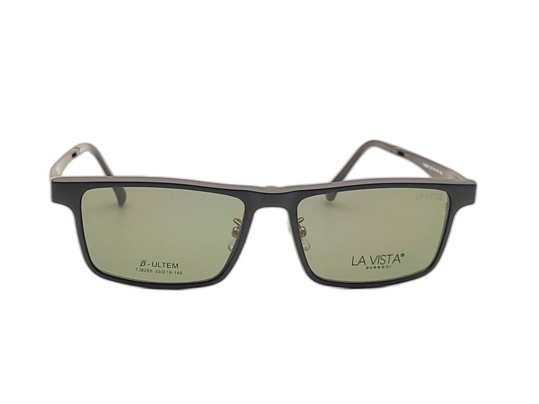 La Vista Eye Wear Clip on-Rectangle-Black-Tj - 8209