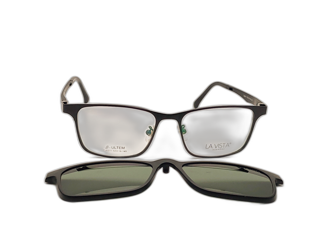 La Vista Eye Wear Clip on-Square-Black-Mod : Tj - 8211 - Color : 01