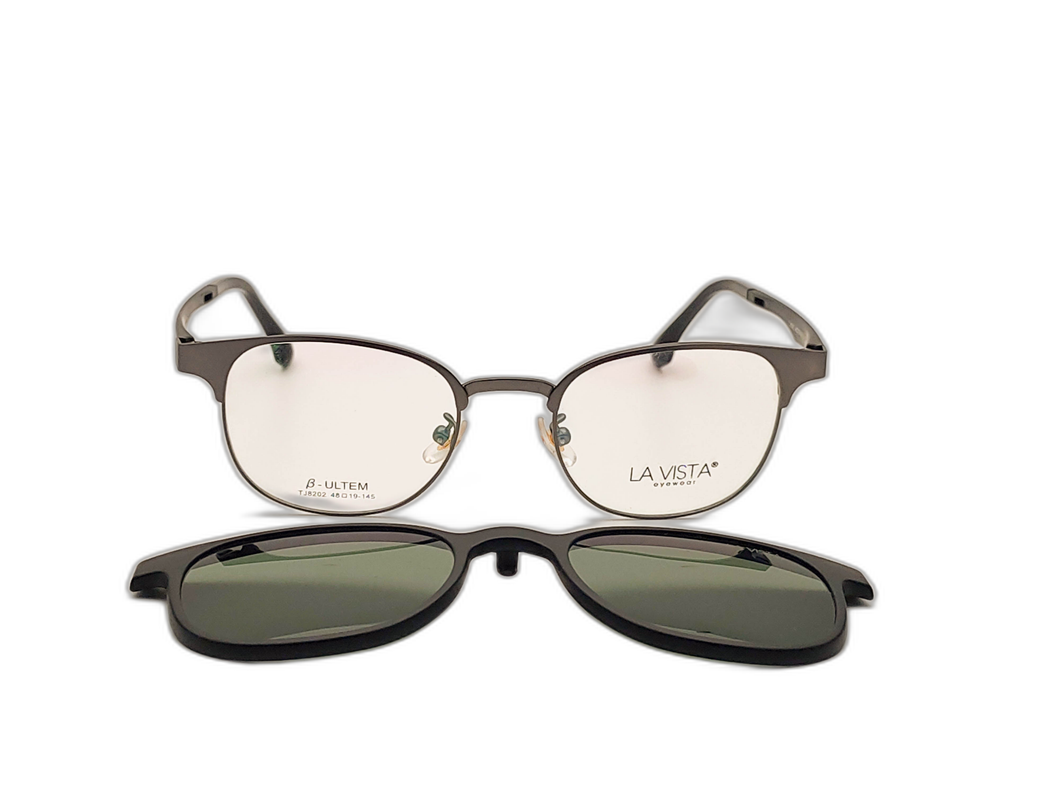 La Vista Eye Wear Clip on-Round-Black-Mod : Tj - 8202 - Color : 02