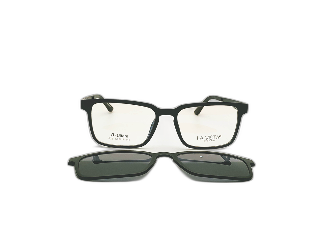 La Vista Eye Wear Clip on-Rectangle-Black-022