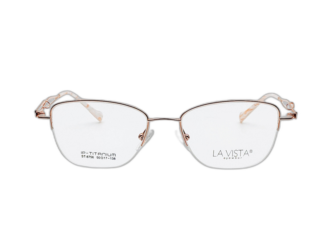 La  Vista Eye Wear-Titanium- Square-Gold-St-8756