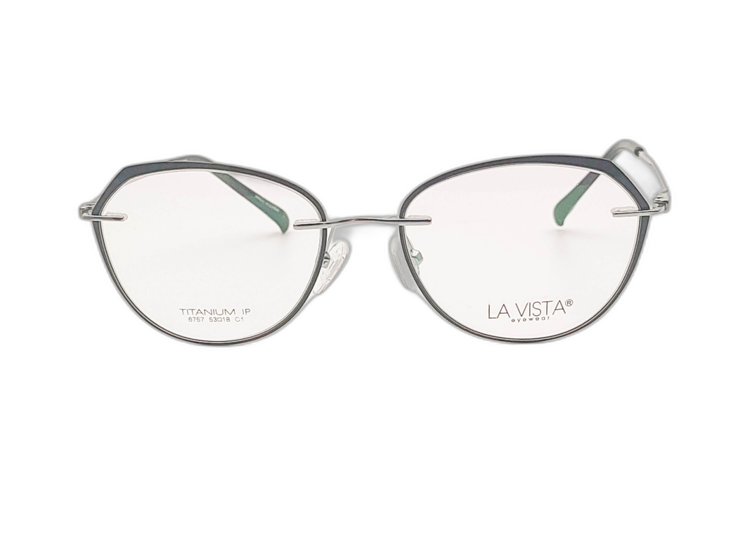 La  Vista Eye Wear-Titanium-Hexagonal-Black-6757