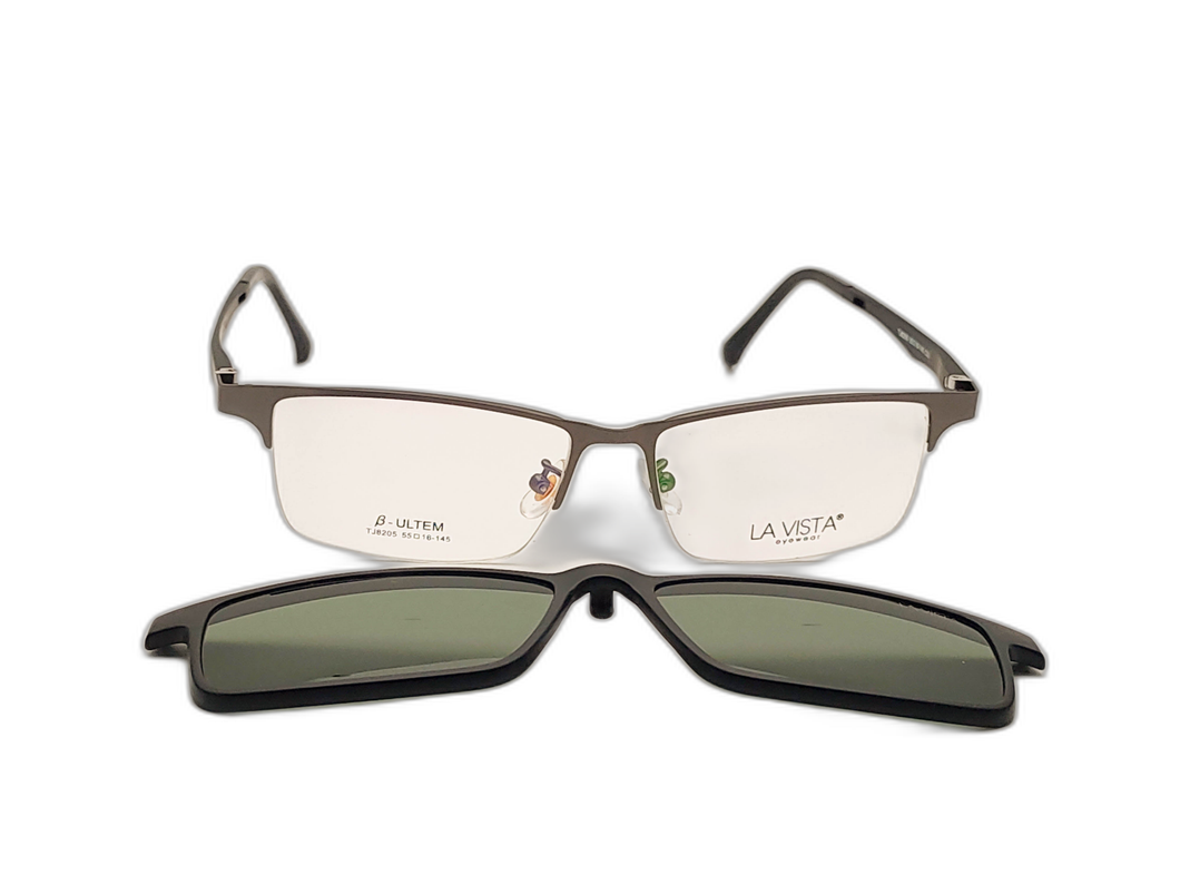 La Vista Eye Wear Clip on-Square-Black-Mod : Tj - 8205 - Color : 02