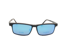 Load image into Gallery viewer, La Vista Eye Wear Clip on-Square-Black-Clip On Mirror Blue-Mod : Tj-8205-Color : 04
