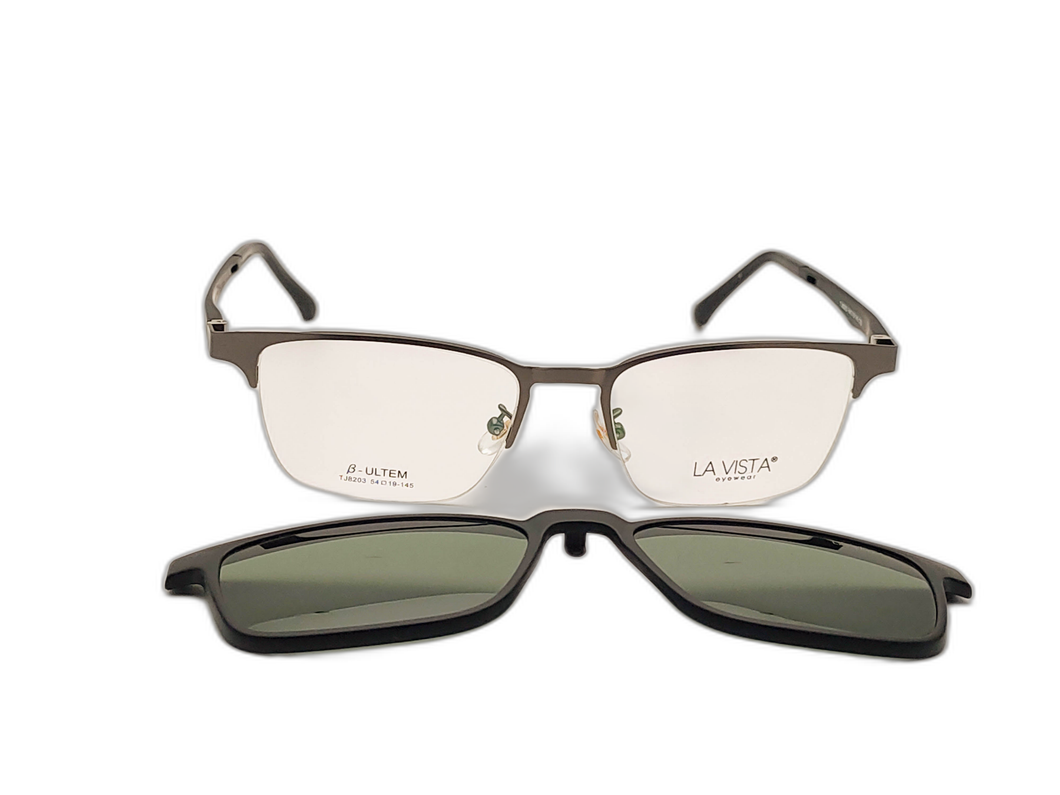 La Vista Eye Wear Clip on-Square-Black-Mod : Tj - 8203 - Color : 02