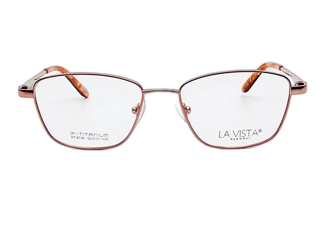 La  Vista Eye Wear-Titanium- Square-Brown-St-8736