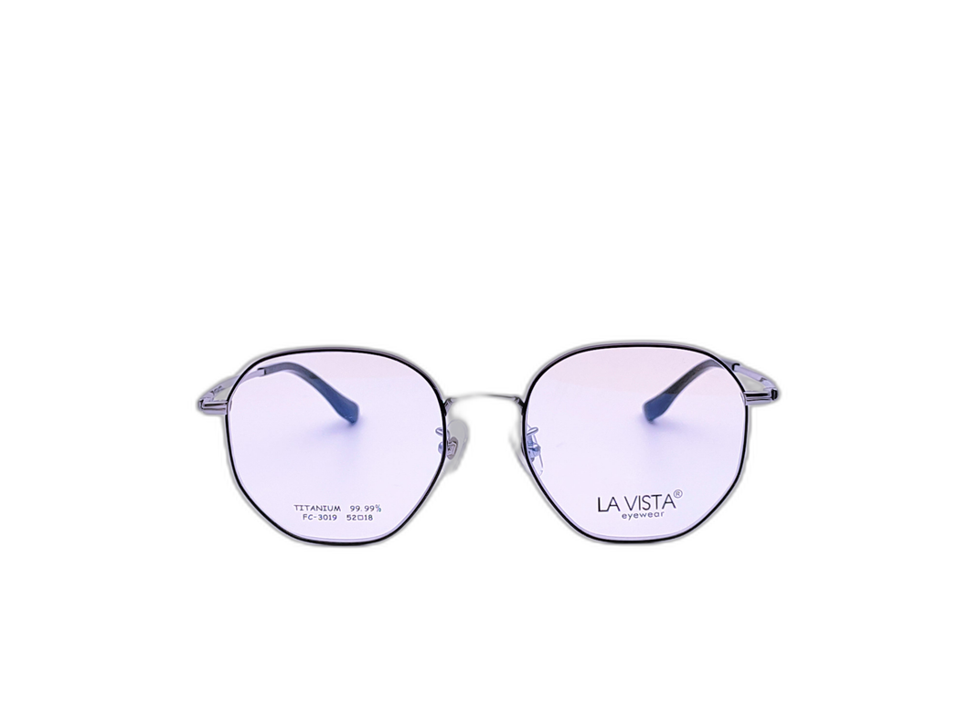 La Vista Eye Wear - Hexagonal - Black * Silver  - Mod : FC-3019 - Col : C3