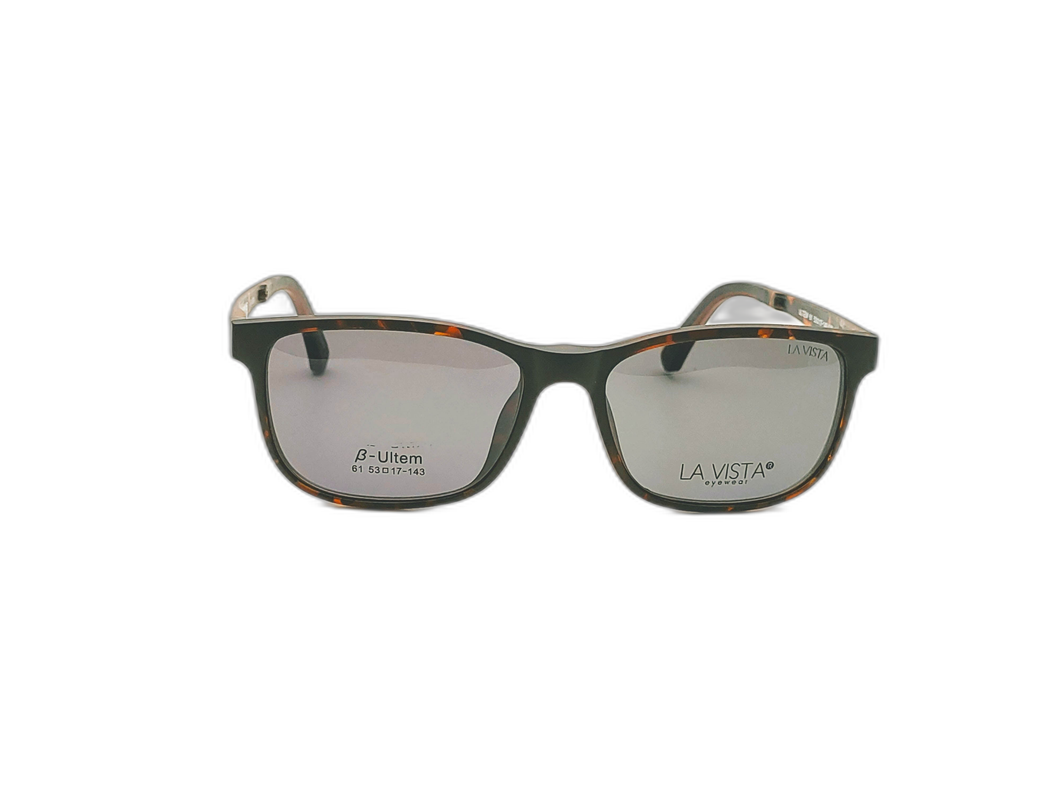 La Vista Eye Wear Clip on-Rectangle-Brown Tiger -61