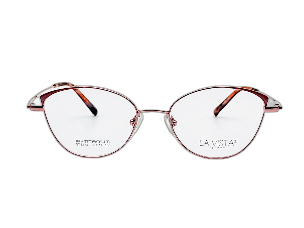La  Vista Eye Wear-Titanium- Cat Eye-Pink-8773