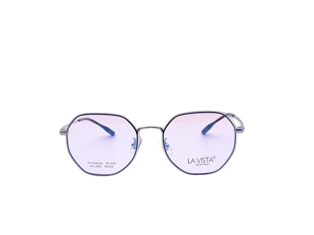 La Vista Eye Wear - Hexagonal - Blue * Silver - Mod : FC-3021 - Col : C11