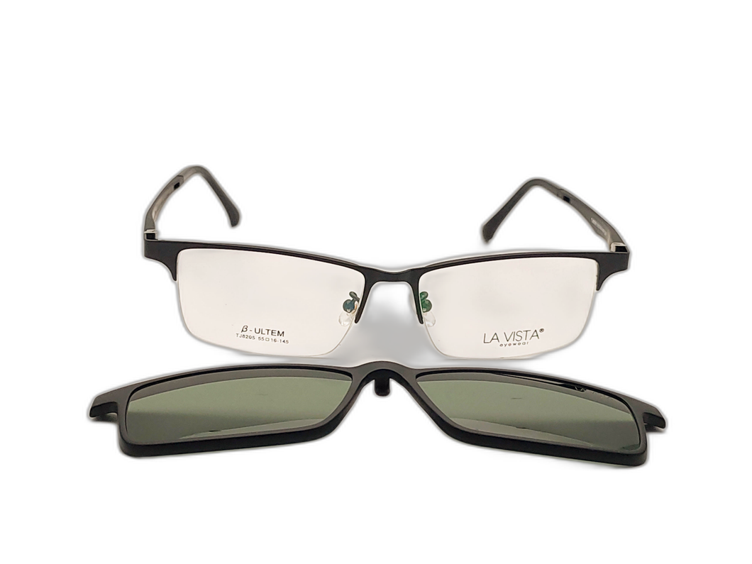 La Vista Eye Wear Clip on-Square-Black-Mod : Tj - 8205 - Color : 01