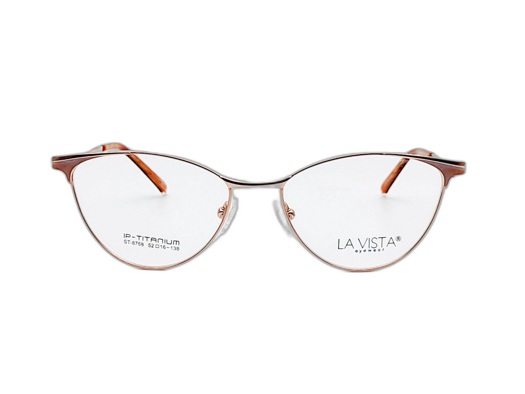 La  Vista Eye Wear-Titanium- Cat Eye-Brown-St-8768