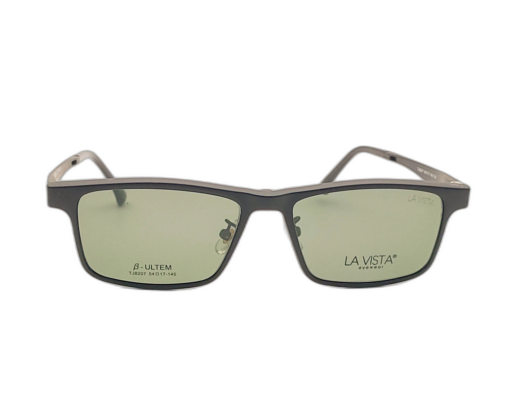La Vista Eye Wear Clip on-Square-Black-Mod : Tj - 8207 - Color : 01