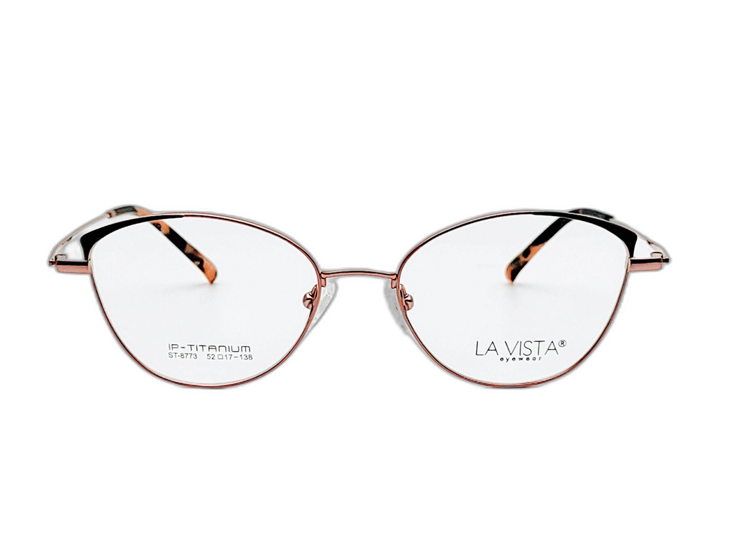 La  Vista Eye Wear-Titanium- Cat Eye-Gold-8773