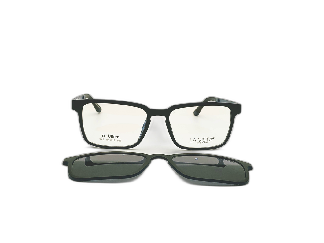 La Vista Eye Wear Clip on-Rectangle-Black-022