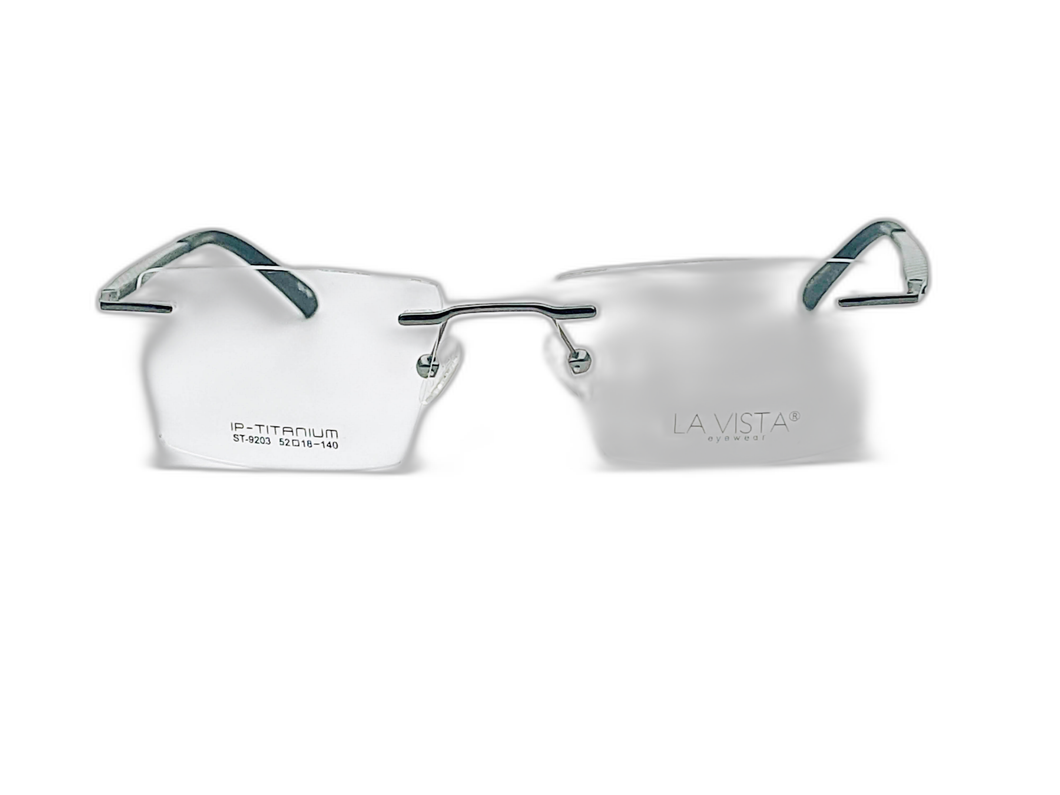 La  Vista Eye Wear-Titanium-Square-Black-St-9203