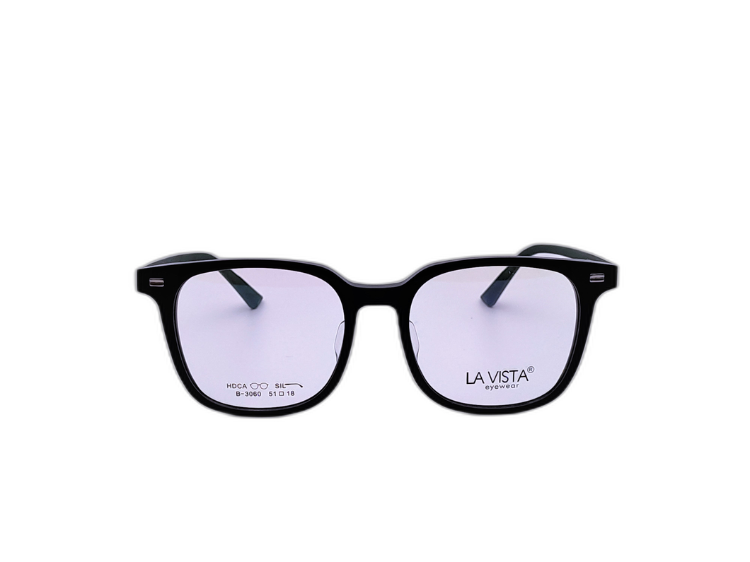 La Vista Eye Wear - Square  - Black * Green - Mod : B-3060 - Col : C2